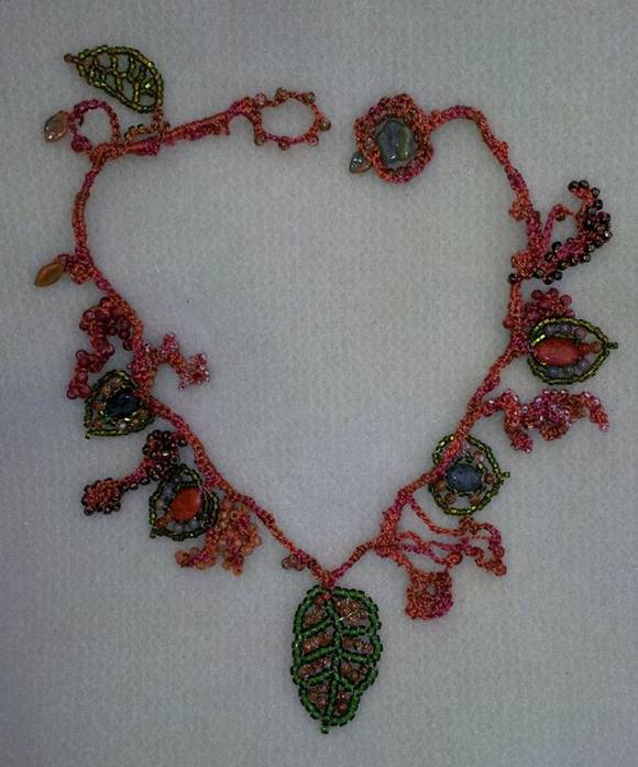 crochet necklace for Mom in fall colors 02a